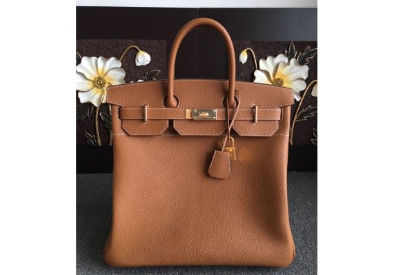 Replica Hermes Sac Birkin HAC 40 Bag in Tan Togo Leather