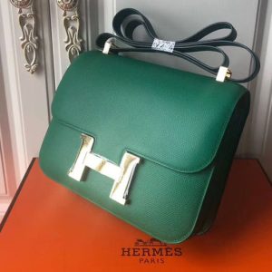 Replica Hermes Constance 24cm Bag Original Green Epsom Leather With Gold