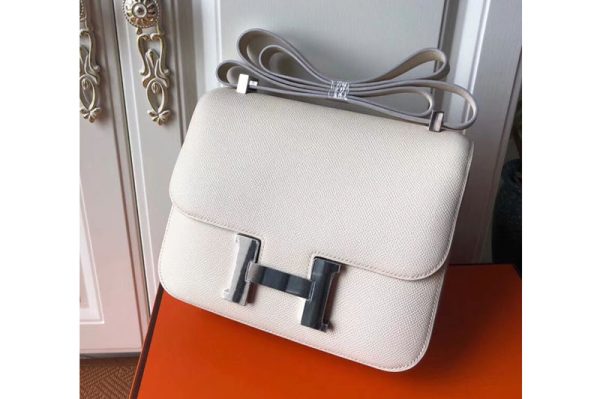 Replica Hermes Constance 24cm Bag Original Craie Epsom Leather With Silver