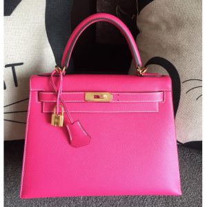 Replica Hermes Kelly 28 Bag in Peach Epsom Leather