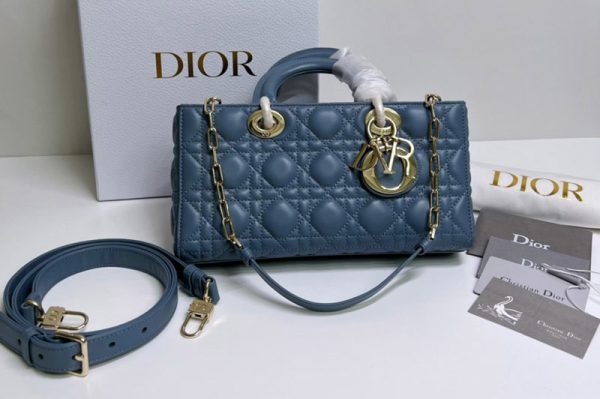 Replica Christian Dior M0540 Lady D-Joy bag in Blue Cannage Lambskin