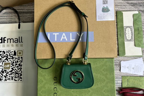 Replica Gucci 698635 Blondie card case wallet in Green Leather