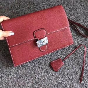 Replica Mens Hermes 24cm Clutch Bag Oiriginal Wine Swift Leather