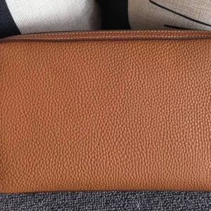 Replica Mens Hermes 24cm Clutch Bags Oiriginal Tan Swift Leather