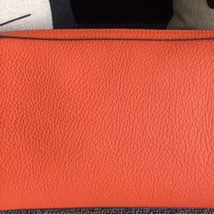 Replica Mens Hermes 24cm Clutch Oiriginal Orange Swift Leather Bags