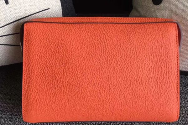 Replica Mens Hermes 24cm Clutch Oiriginal Orange Swift Leather Bags