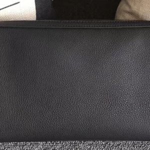 Replica Mens Hermes 24cm Clutch Bags Oiriginal Black Swift Leather