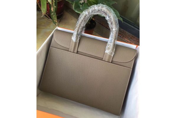 Replica Mens Hermes 38cm Messenger Bags Original Grey Togo Leather