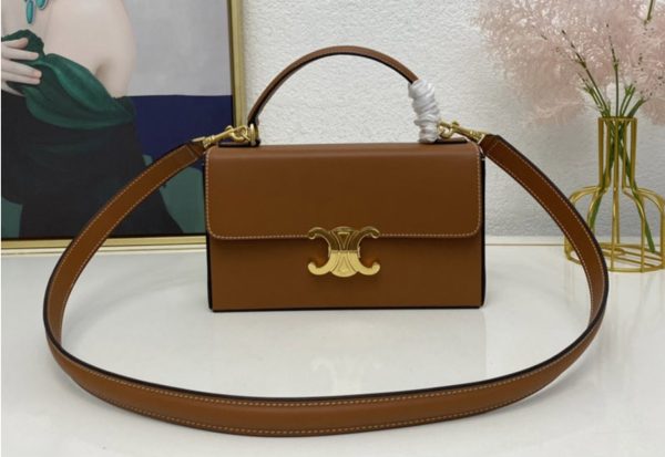 Replica Celine 199992 BOX TRIOMPHE Bag IN TAN CALFSKIN Leather