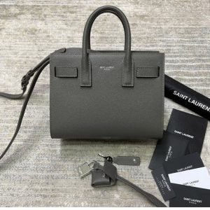 Replica Saint Laurent 392035 YSL CLASSIC SAC DE JOUR NANO bag IN Gray GRAINED LEATHER