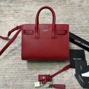 Replica Saint Laurent 392035 YSL CLASSIC SAC DE JOUR NANO bag IN Red GRAINED LEATHER