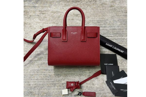 Replica Saint Laurent 392035 YSL CLASSIC SAC DE JOUR NANO bag IN Red GRAINED LEATHER