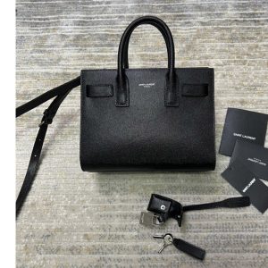 Replica Saint Laurent 392035 YSL CLASSIC SAC DE JOUR NANO bag IN Black GRAINED LEATHER