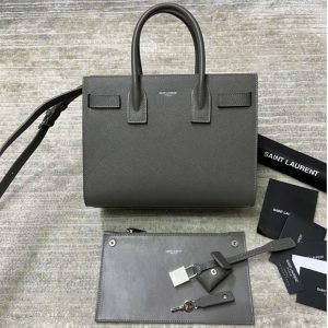 Replica Saint Laurent 421863 YSL CLASSIC SAC DE JOUR BABY IN Gray GRAINED LEATHER