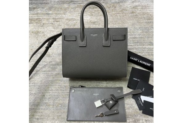 Replica Saint Laurent 421863 YSL CLASSIC SAC DE JOUR BABY IN Gray GRAINED LEATHER