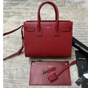 Replica Saint Laurent 421863 YSL CLASSIC SAC DE JOUR BABY IN Red GRAINED LEATHER