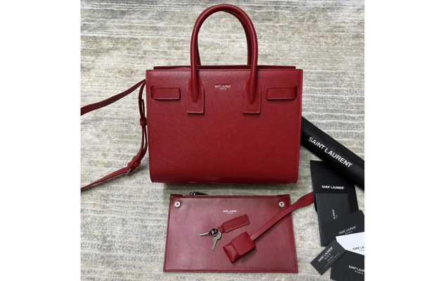 Replica Saint Laurent 421863 YSL CLASSIC SAC DE JOUR BABY IN Red GRAINED LEATHER