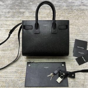 Replica Saint Laurent 421863 YSL CLASSIC SAC DE JOUR BABY IN Black GRAINED LEATHER