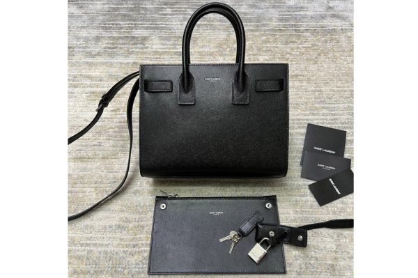 Replica Saint Laurent 421863 YSL CLASSIC SAC DE JOUR BABY IN Black GRAINED LEATHER