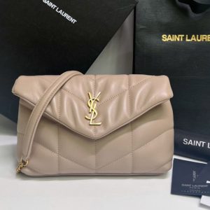 Replica Saint Laurent 620333 YSL Puffer Mini Bag in Pink Quilted Lambskin Leather