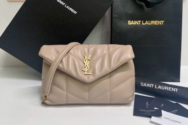 Replica Saint Laurent 620333 YSL Puffer Mini Bag in Pink Quilted Lambskin Leather