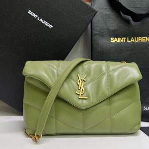 Replica Saint Laurent 620333 YSL Puffer Mini Bag in Green Quilted Lambskin Leather