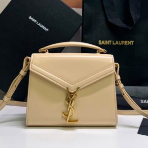 Replica Saint Laurent 623930 YSL CASSANDRA MINI TOP HANDLE BAG IN Beige GRAIN DE POUDRE EMBOSSED LEATHER