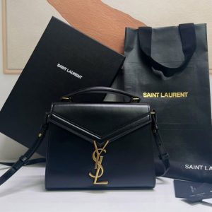 Replica Saint Laurent 623930 YSL CASSANDRA MINI TOP HANDLE BAG IN Black GRAIN DE POUDRE EMBOSSED LEATHER