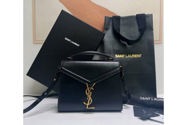 Replica Saint Laurent 623930 YSL CASSANDRA MINI TOP HANDLE BAG IN Black GRAIN DE POUDRE EMBOSSED LEATHER