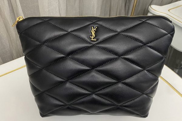 Replica Saint Laurent 696779 YSL SADE POUCH IN Black QUILTED LAMBSKIN