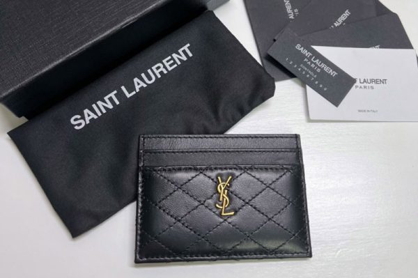 Replica Saint Laurent 703219 YSL GABY CARD CASE IN Black QUILTED LAMBSKIN