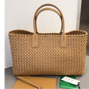 Replica Bottega Veneta 608811 Large Cabat tote bag in Tan intrecciato leather