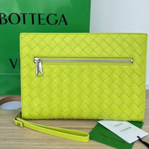 Replica Bottega Veneta 693675 Small intrecciato leather document case in Kiwi intrecciato