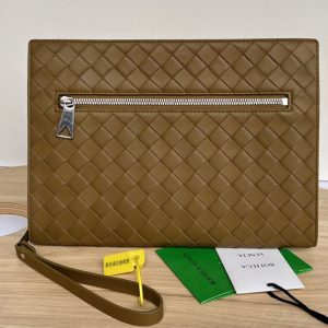 Replica Bottega Veneta 693675 Small intrecciato leather document case in Acorn intrecciato