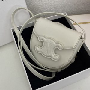 Replica Celine 10J303 MINI BESACE CUIR TRIOMPHE IN White SMOOTH CALFSKIN