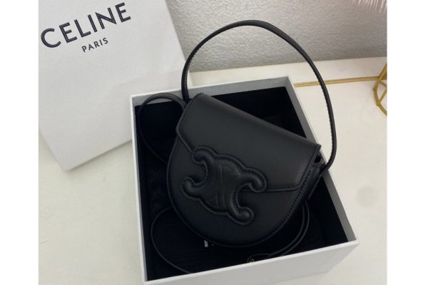 Replica Celine 10J303 MINI BESACE CUIR TRIOMPHE IN Black SMOOTH CALFSKIN