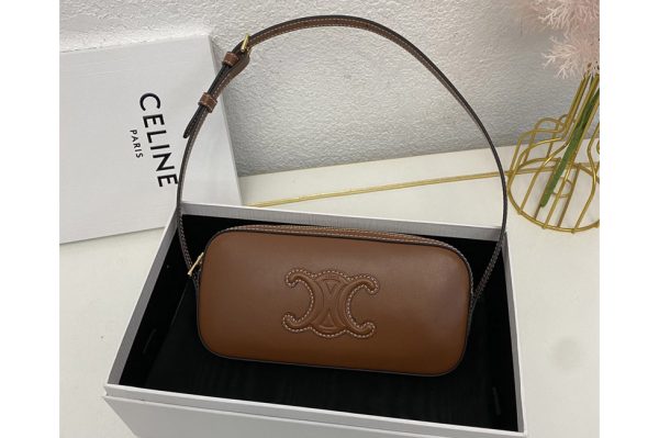 Replica Celine 10J582 MINI CAMERA SHOULDER BAG CUIR TRIOMPHE IN TAN CALFSKIN Leather