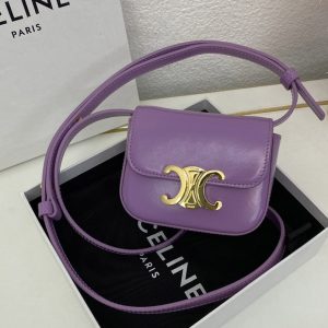 Replica Celine 10I512 MINI TRIOMPHE bag IN Purple CALFSKIN Leather