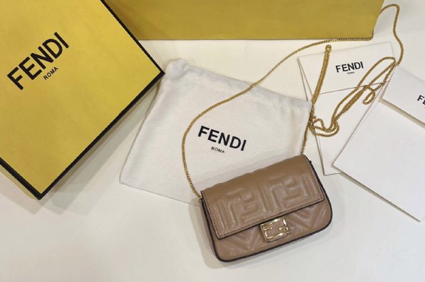 Replica Fendi 7AR844 Nano Baguette Charm in Gray nappa leather