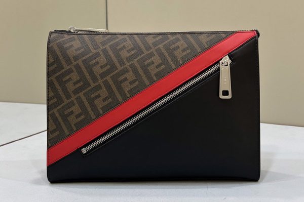 Replica Fendi 7VA433 Clutch Bag in FF Canvas and Leather