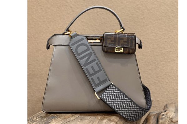 Replica Fendi 8BN321 Peekaboo Iseeu Medium bag in Gray Leather