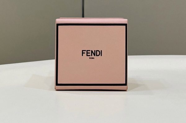 Replica Fendi 7AR917 Mini box type Key Case accessories key charm Bag Charm in Pink Leather