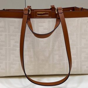 Replica Fendi 8BH374 Medium X-Tote bag in White canvas FF