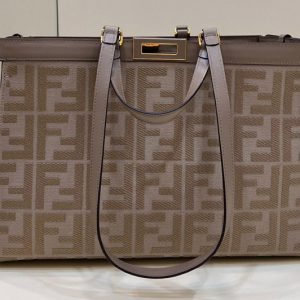 Replica Fendi 8BH374 Medium X-Tote bag in Beige canvas FF