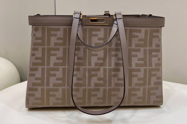 Replica Fendi 8BH374 Medium X-Tote bag in Beige canvas FF