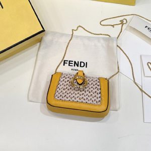 Replica Fendi 7AR844 Nano Baguette Charm in Gray canvas