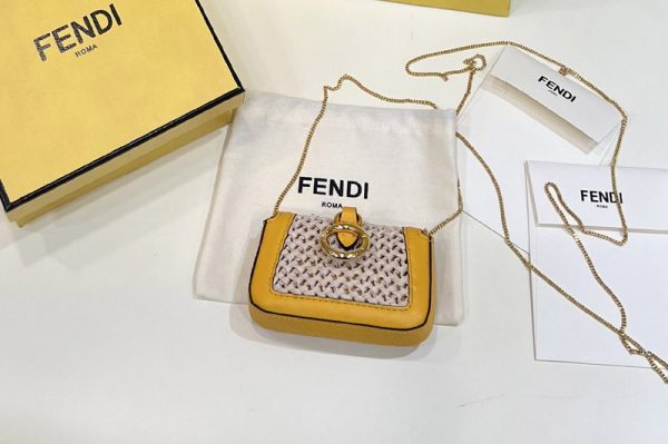 Replica Fendi 7AR844 Nano Baguette Charm in Gray canvas