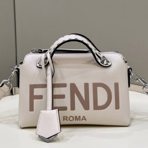 Replica Fendi 8BL145 By The Way Mini small Boston bag in Light gray leather