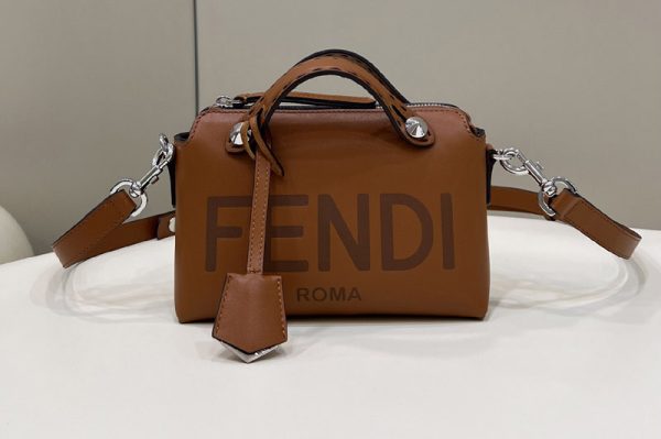 Replica Fendi 8BL145 By The Way Mini small Boston bag in Brown leather