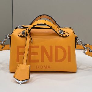 Replica Fendi 8BL145 By The Way Mini small Boston bag in Orange leather